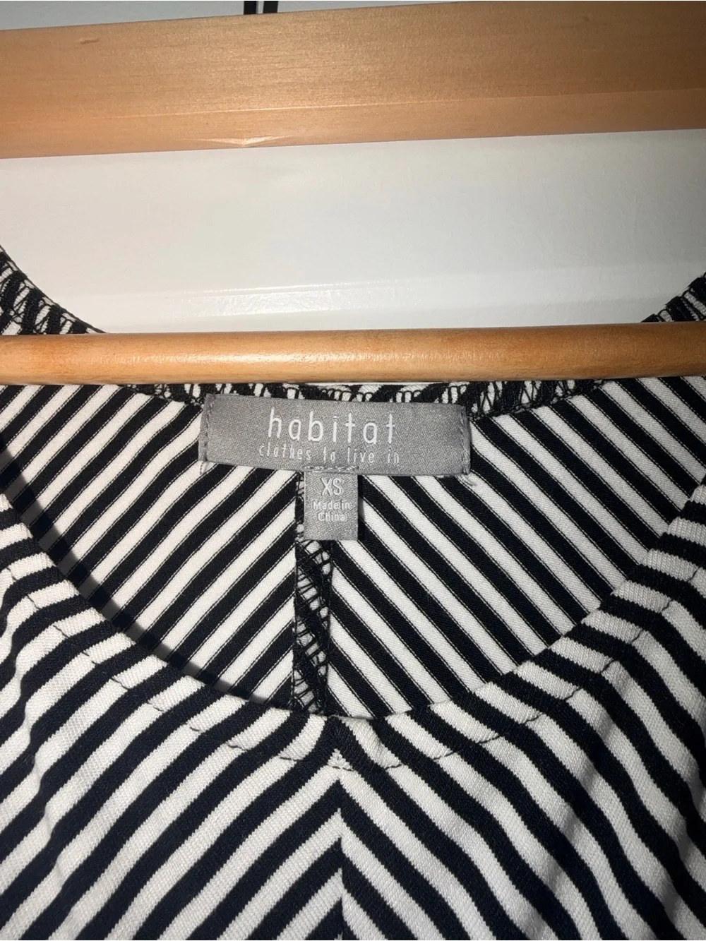 Habitat Black and White Striped Midi Swing Dress